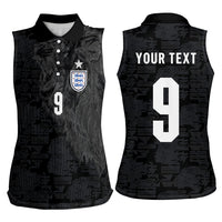 England National Football Custom Women Sleeveless Polo Shirt Lions Roar 2026 Glory Black