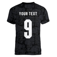 England National Football Custom Women V-Neck T-Shirt Lions Roar 2026 Glory Black