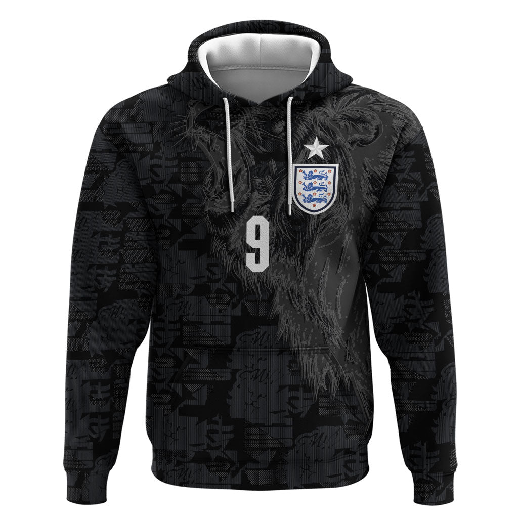 England National Football Custom Zip Hoodie Lions Roar 2026 Glory Black
