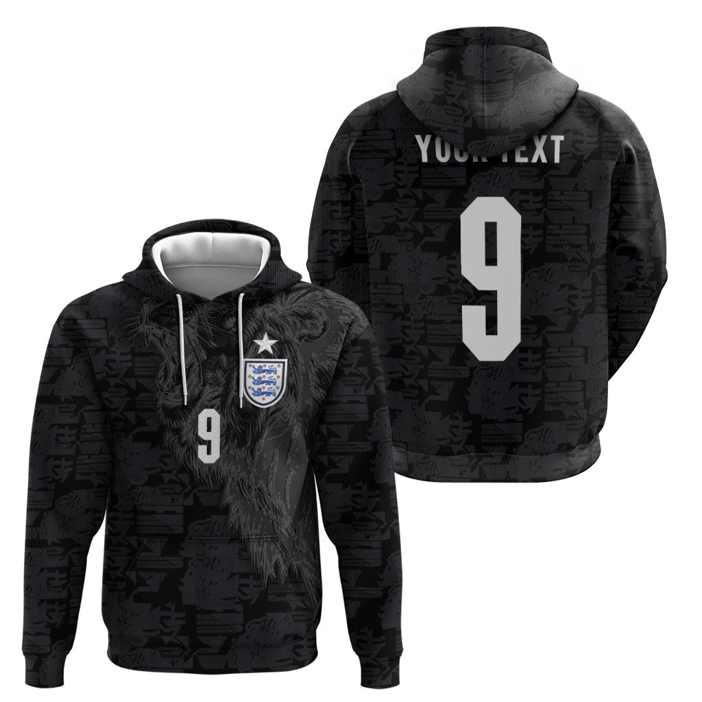 England National Football Custom Zip Hoodie Lions Roar 2026 Glory Black