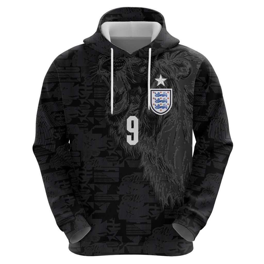England National Football Custom Zip Hoodie Lions Roar 2026 Glory Black