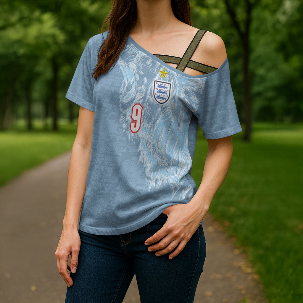 England National Football Custom Cross Shoulder Shirt Lions Roar 2026 Glory