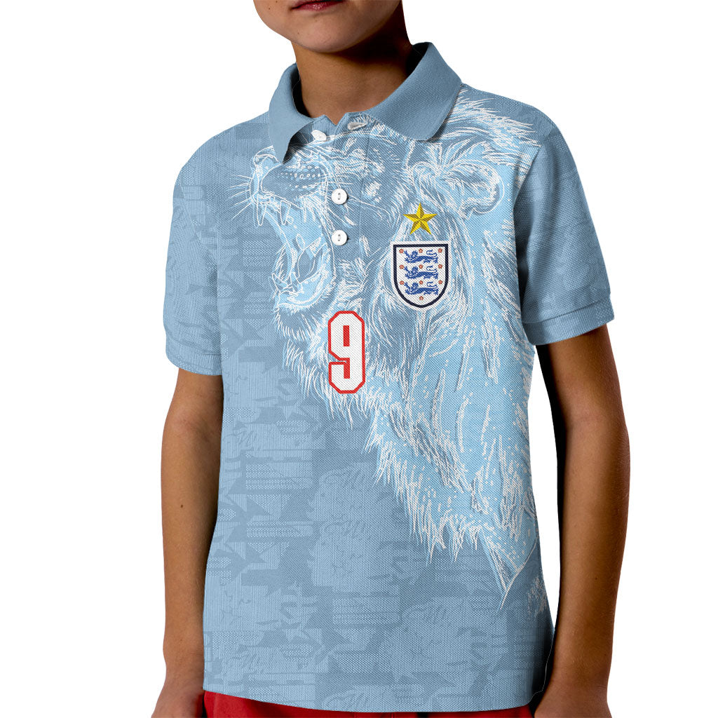 England National Football Custom Kid Polo Shirt Lions Roar 2026 Glory
