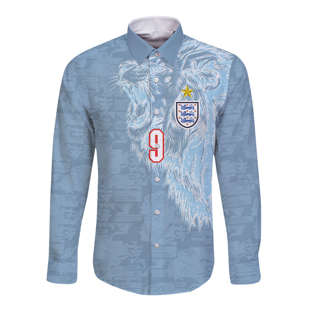 England National Football Custom Long Sleeve Button Shirt Lions Roar 2026 Glory