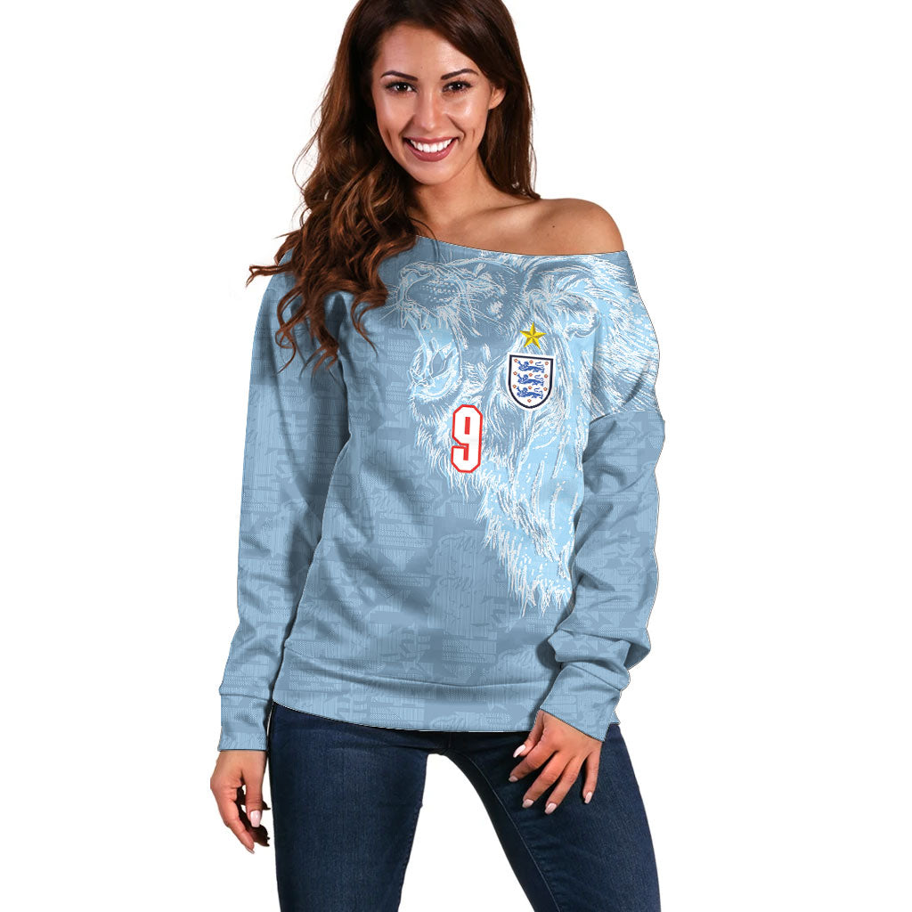 England National Football Custom Off Shoulder Sweater Lions Roar 2026 Glory
