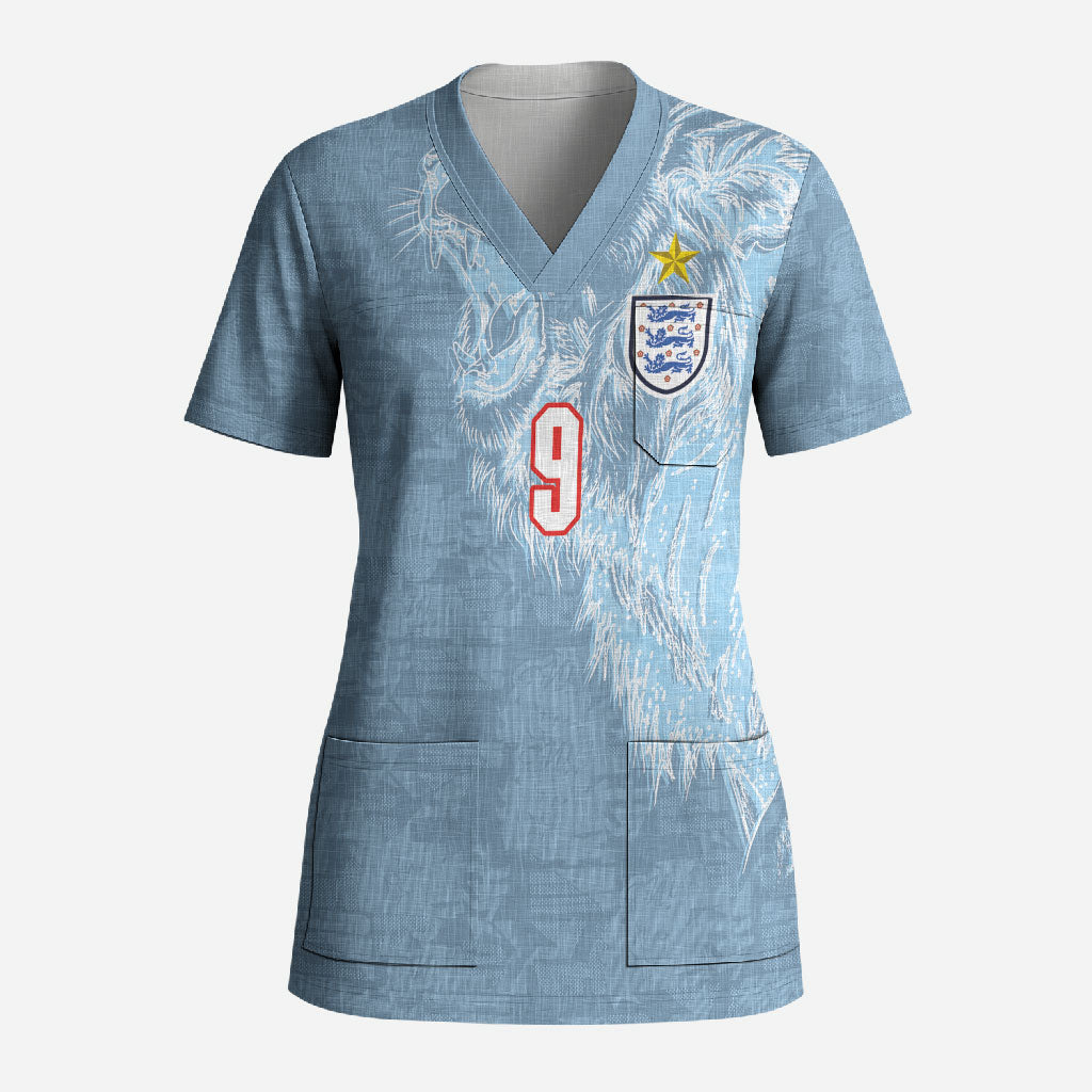 England National Football Custom Scrub Top Lions Roar 2026 Glory