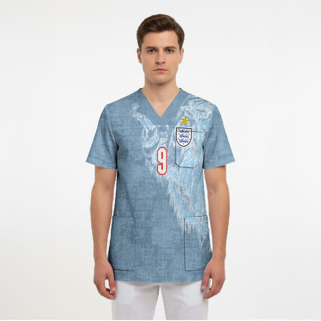 England National Football Custom Scrub Top Lions Roar 2026 Glory
