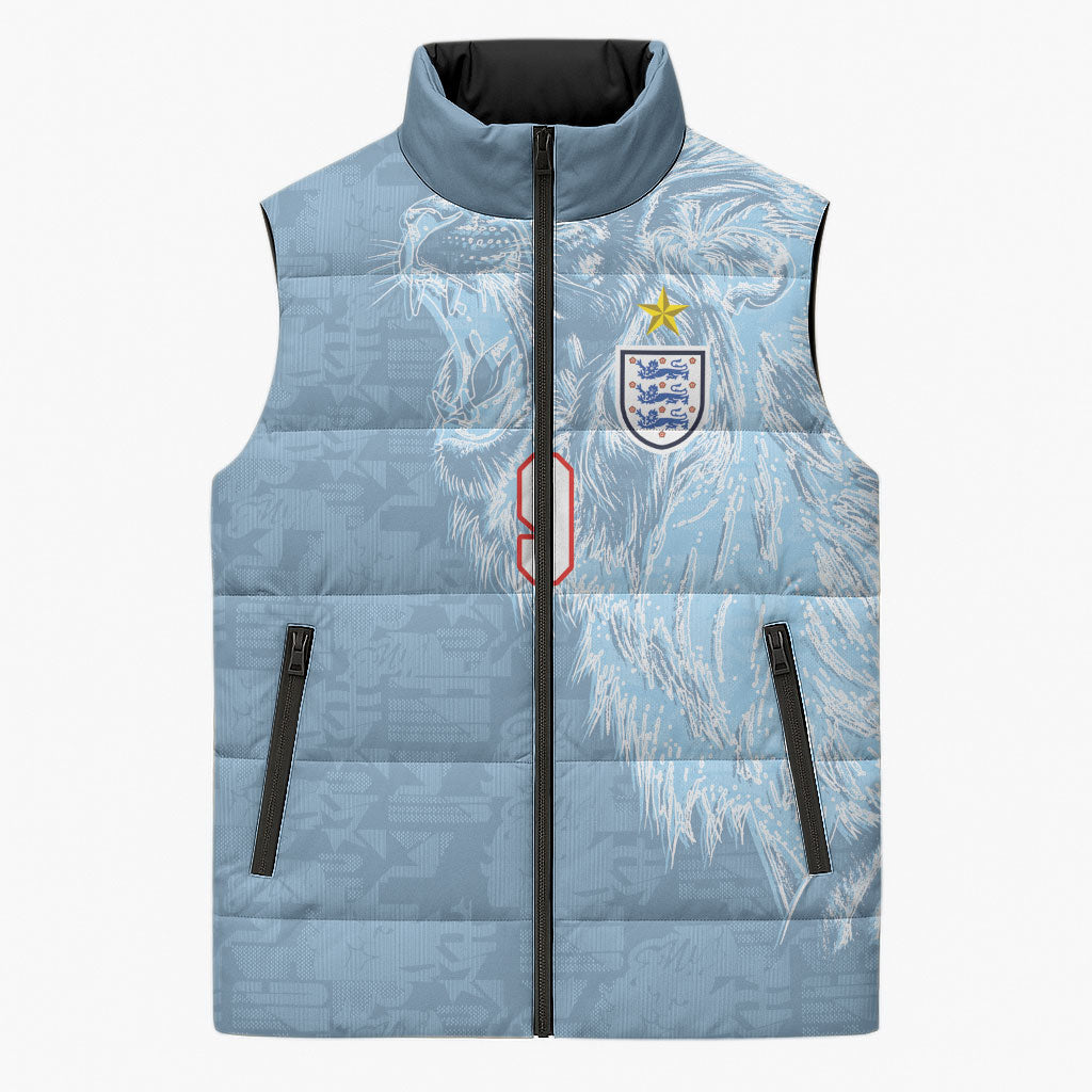 England National Football Custom Sleeveless Puffer Jacket Lions Roar 2026 Glory