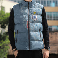 England National Football Custom Sleeveless Puffer Jacket Lions Roar 2026 Glory