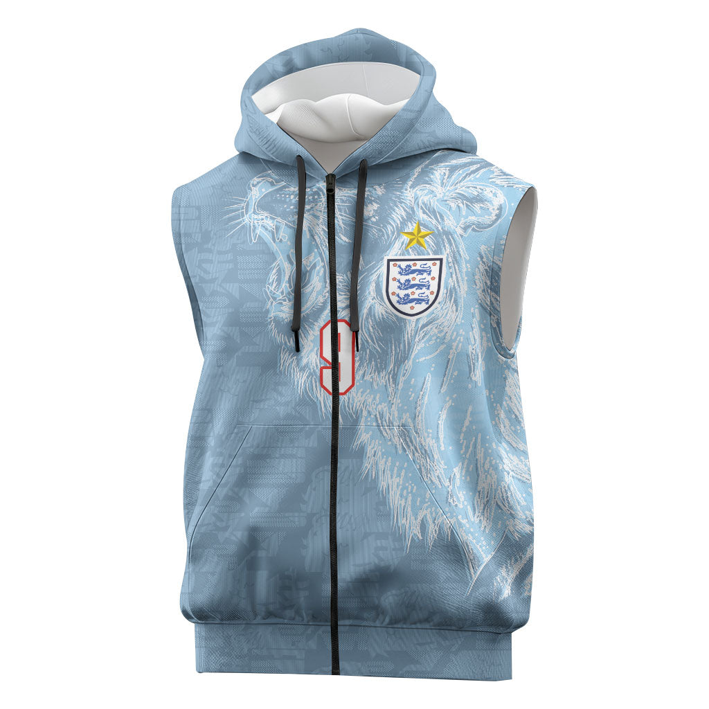 England National Football Custom Sleeveless Zip Hoodie Lions Roar 2026 Glory