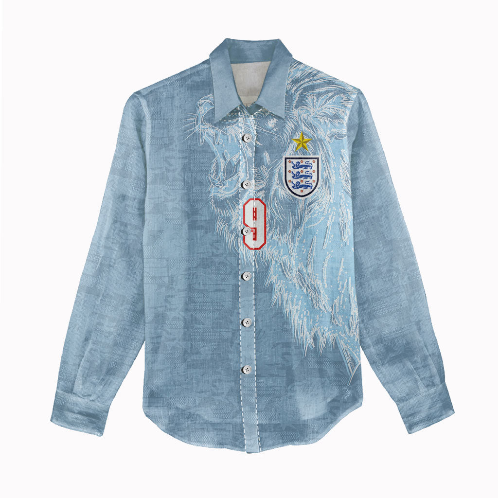 England National Football Custom Women Casual Shirt Lions Roar 2026 Glory