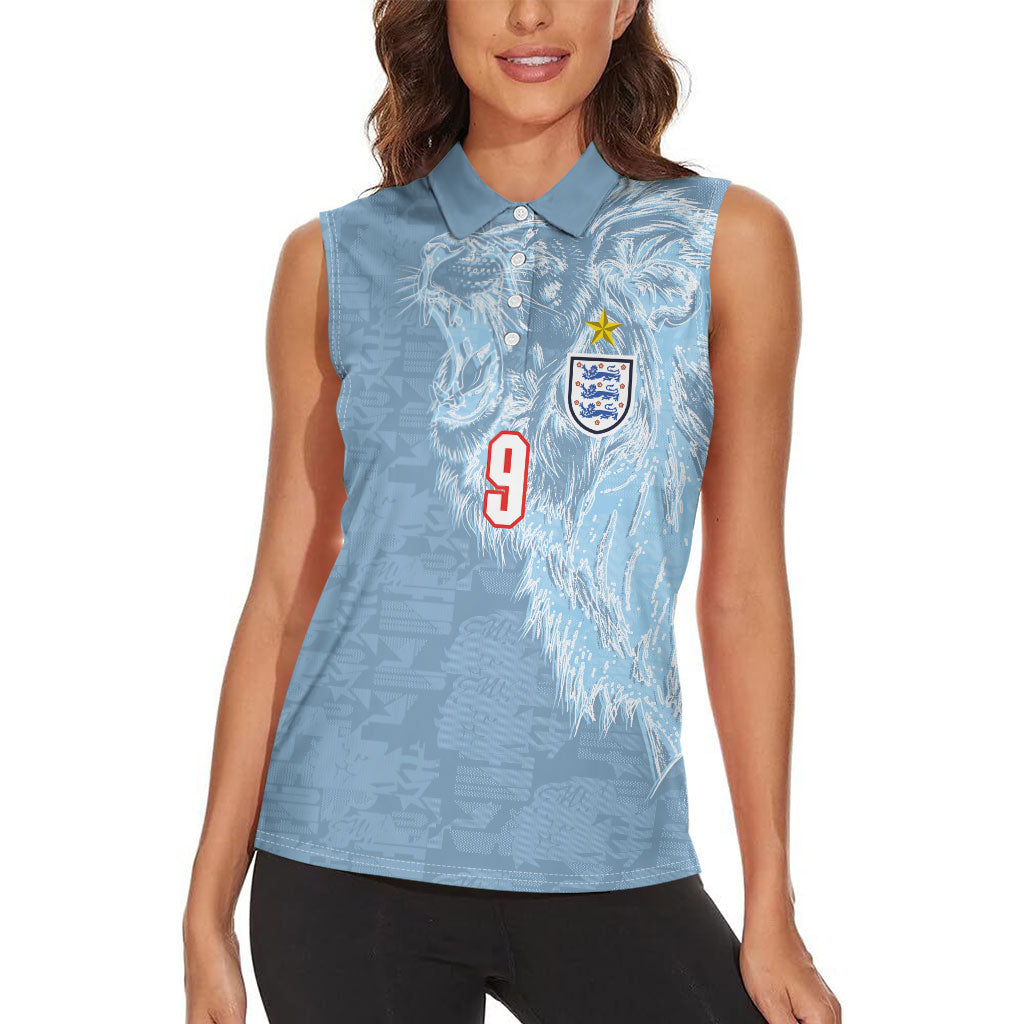 England National Football Custom Women Sleeveless Polo Shirt Lions Roar 2026 Glory