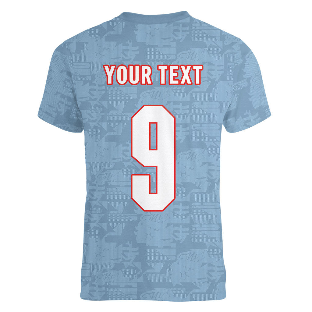 England National Football Custom Women V-Neck T-Shirt Lions Roar 2026 Glory