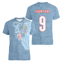 England National Football Custom Women V-Neck T-Shirt Lions Roar 2026 Glory