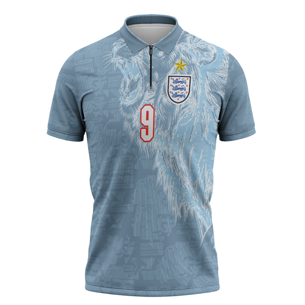 England National Football Custom Zipper Polo Shirt Lions Roar 2026 Glory