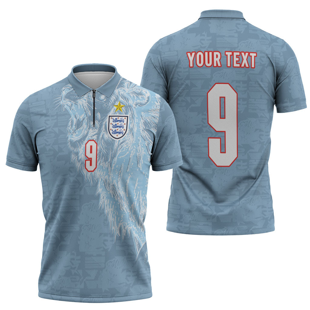 England National Football Custom Zipper Polo Shirt Lions Roar 2026 Glory