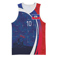 Haiti Football Custom Basketball Jersey Abstract Graphic Style Patriotic