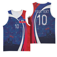 Haiti Football Custom Basketball Jersey Abstract Graphic Style Patriotic