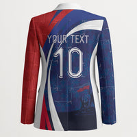 Haiti Football Custom Blazer Abstract Graphic Style Patriotic