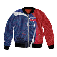 Haiti Football Custom Bomber Jacket Abstract Graphic Style Patriotic
