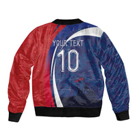 Haiti Football Custom Bomber Jacket Abstract Graphic Style Patriotic