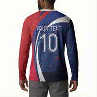 Haiti Football Custom Button Sweatshirt Abstract Graphic Style Patriotic