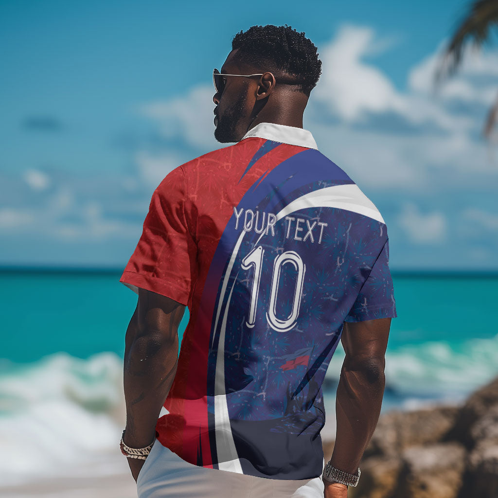 Haiti Football Custom Hawaiian Shirt Abstract Graphic Style Patriotic