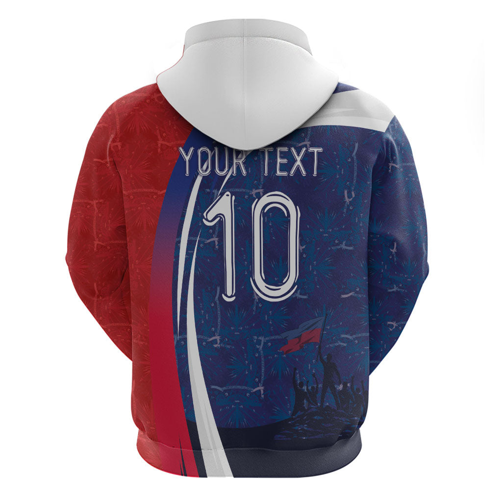 Haiti Football Custom Hoodie Abstract Graphic Style Patriotic