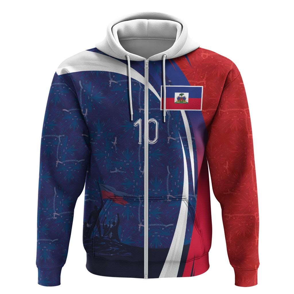 Haiti Football Custom Hoodie Abstract Graphic Style Patriotic