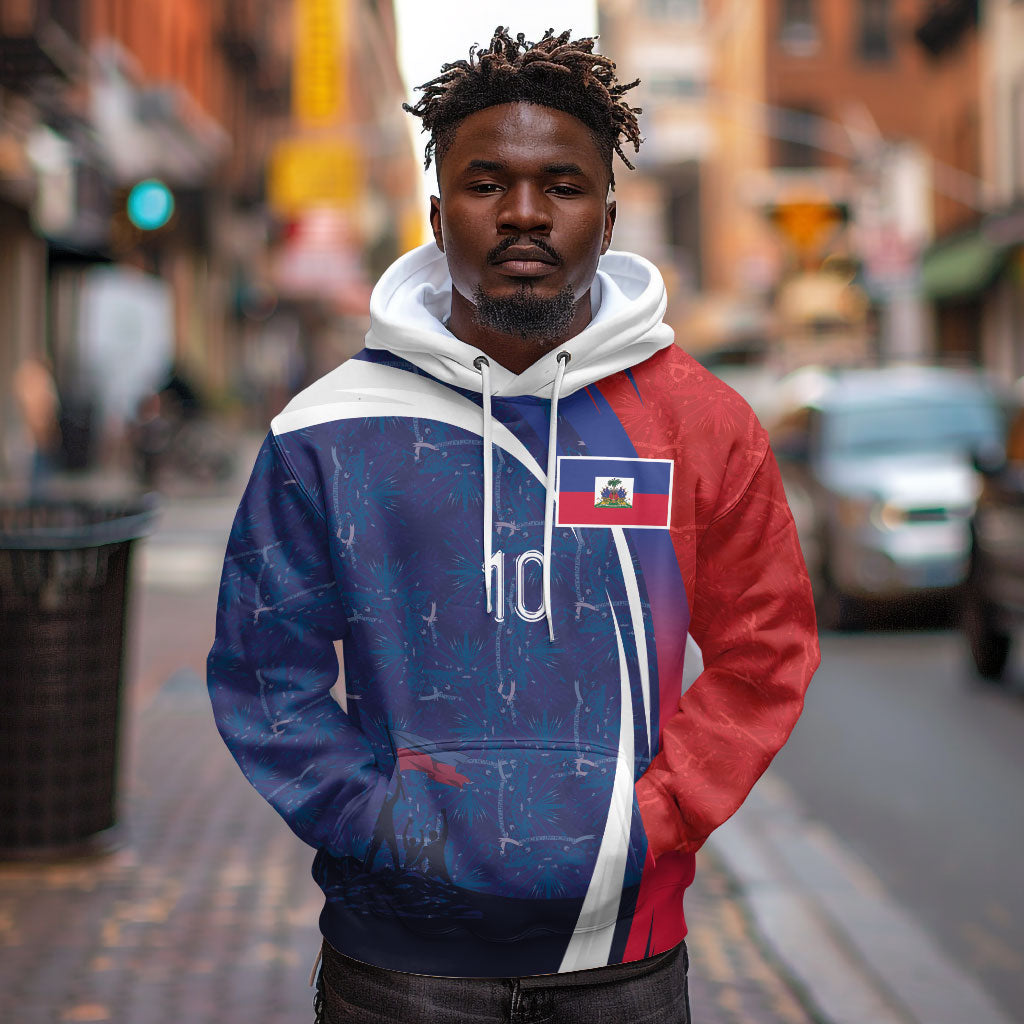 Haiti Football Custom Hoodie Abstract Graphic Style Patriotic
