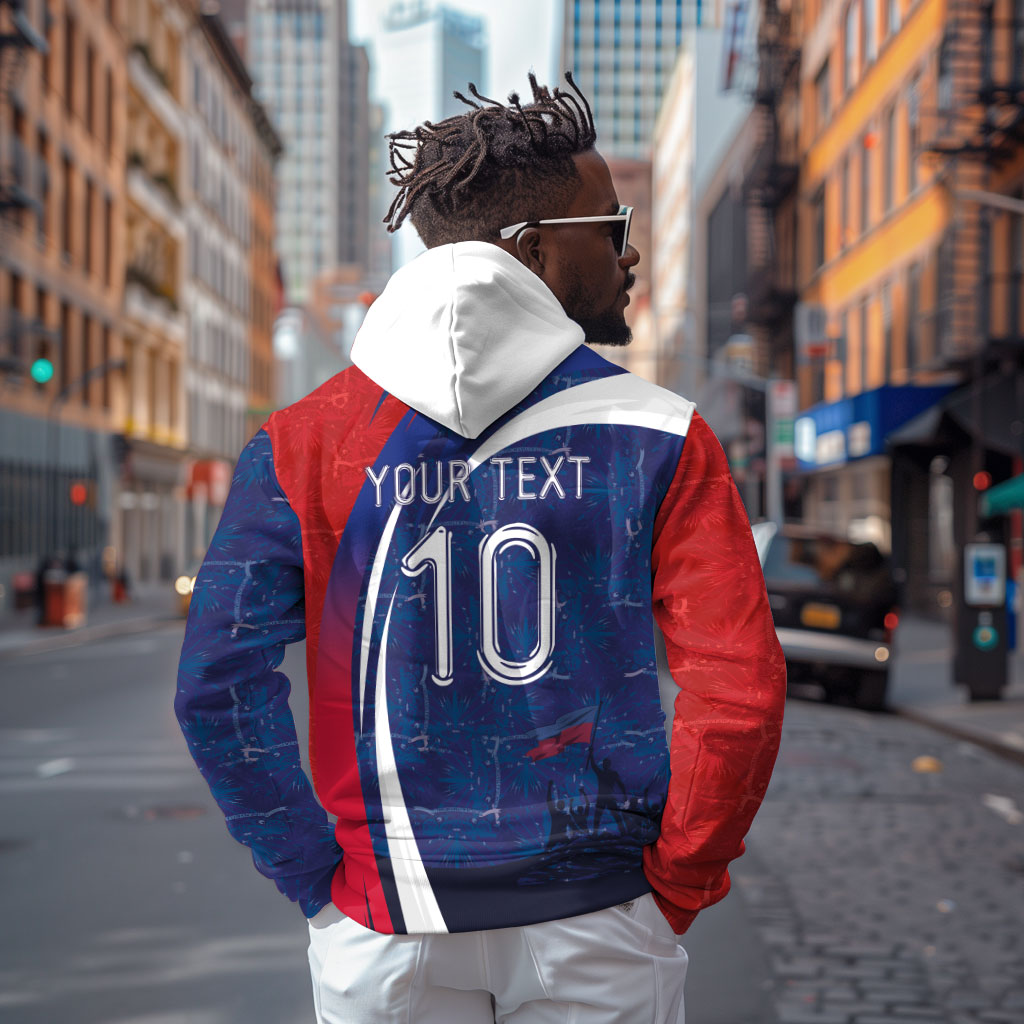 Haiti Football Custom Hoodie Abstract Graphic Style Patriotic