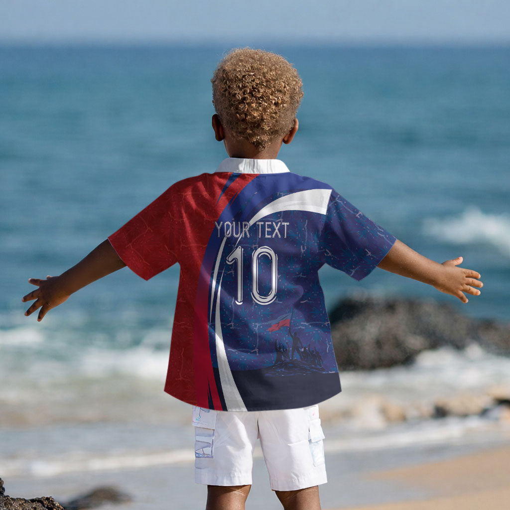 Haiti Football Custom Kid Hawaiian Shirt Abstract Graphic Style Patriotic LT03