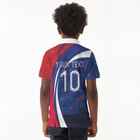 Haiti Football Custom Kid Polo Shirt Abstract Graphic Style Patriotic