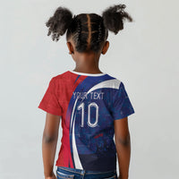 Haiti Football Custom Kid T shirt Abstract Graphic Style Patriotic