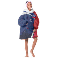 Haiti Football Custom Kid Wearable Blanket Hoodie Abstract Graphic Style Patriotic