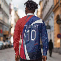 Haiti Football Custom Long Sleeve Button Shirt Abstract Graphic Style Patriotic