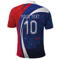 Haiti Football Custom Polo Shirt Abstract Graphic Style Patriotic