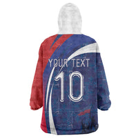 Haiti Football Custom Wearable Blanket Hoodie Abstract Graphic Style Patriotic