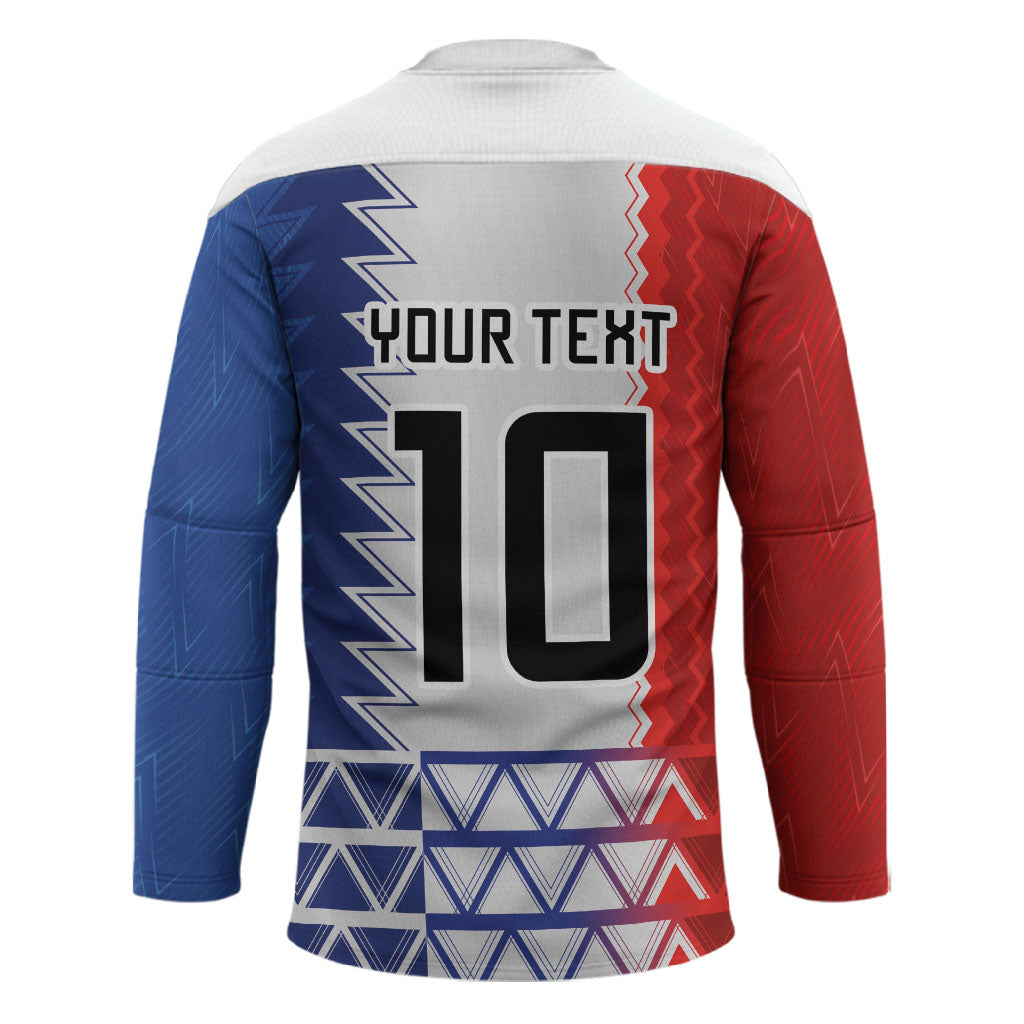 Haiti Football Custom Hockey Jersey Tribal African Abstract Graphic