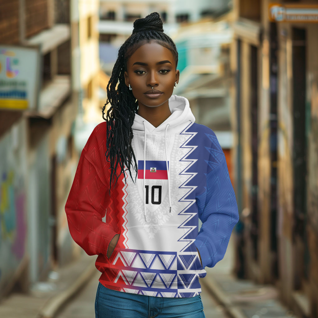 Haiti Football Custom Hoodie Tribal African Abstract Graphic