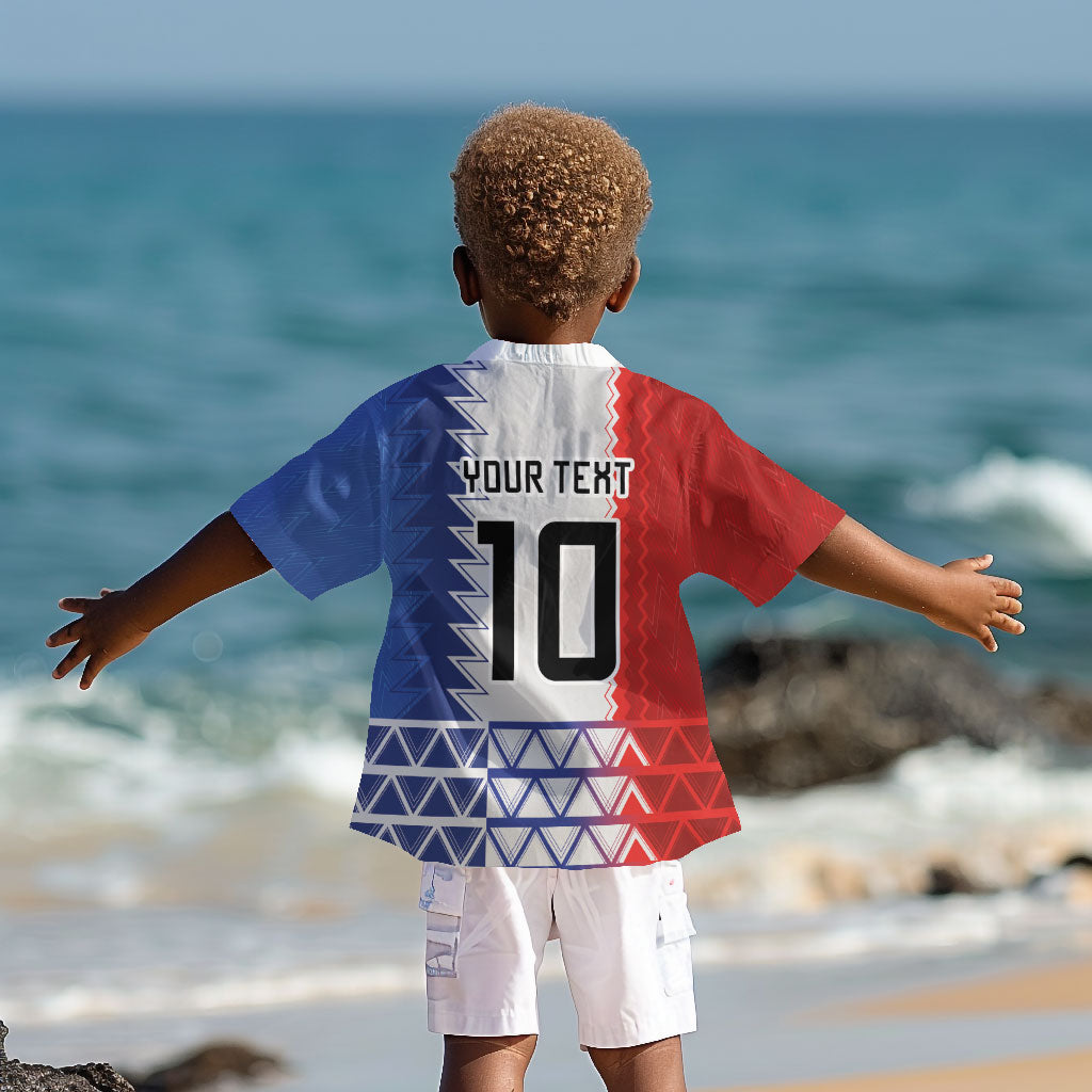 Haiti Football Custom Kid Hawaiian Shirt Tribal African Abstract Graphic