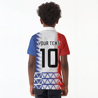 Haiti Football Custom Kid Polo Shirt Tribal African Abstract Graphic