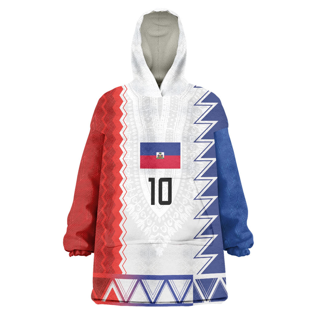 Haiti Football Custom Kid Wearable Blanket Hoodie Tribal African Abstract Graphic