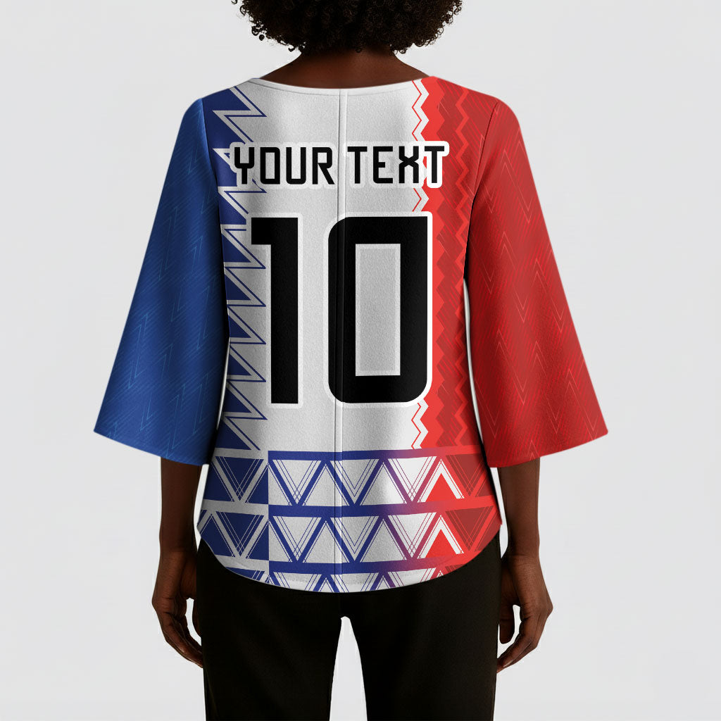 Haiti Football Custom Kimono Sleeve Blouse Tribal African Abstract Graphic