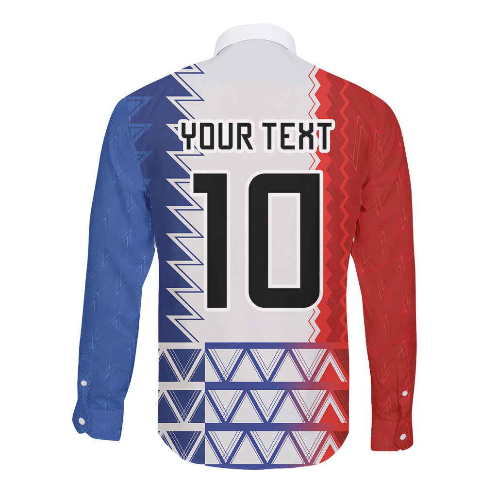 Haiti Football Custom Long Sleeve Button Shirt Tribal African Abstract Graphic