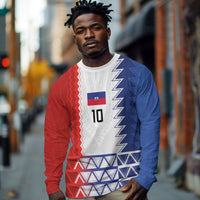 Haiti Football Custom Long Sleeve Shirt Tribal African Abstract Graphic
