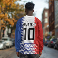 Haiti Football Custom Long Sleeve Shirt Tribal African Abstract Graphic