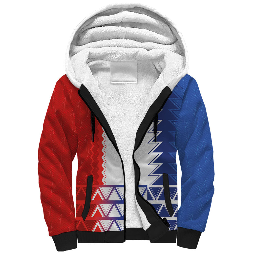 Haiti Football Custom Sherpa Hoodie Tribal African Abstract Graphic
