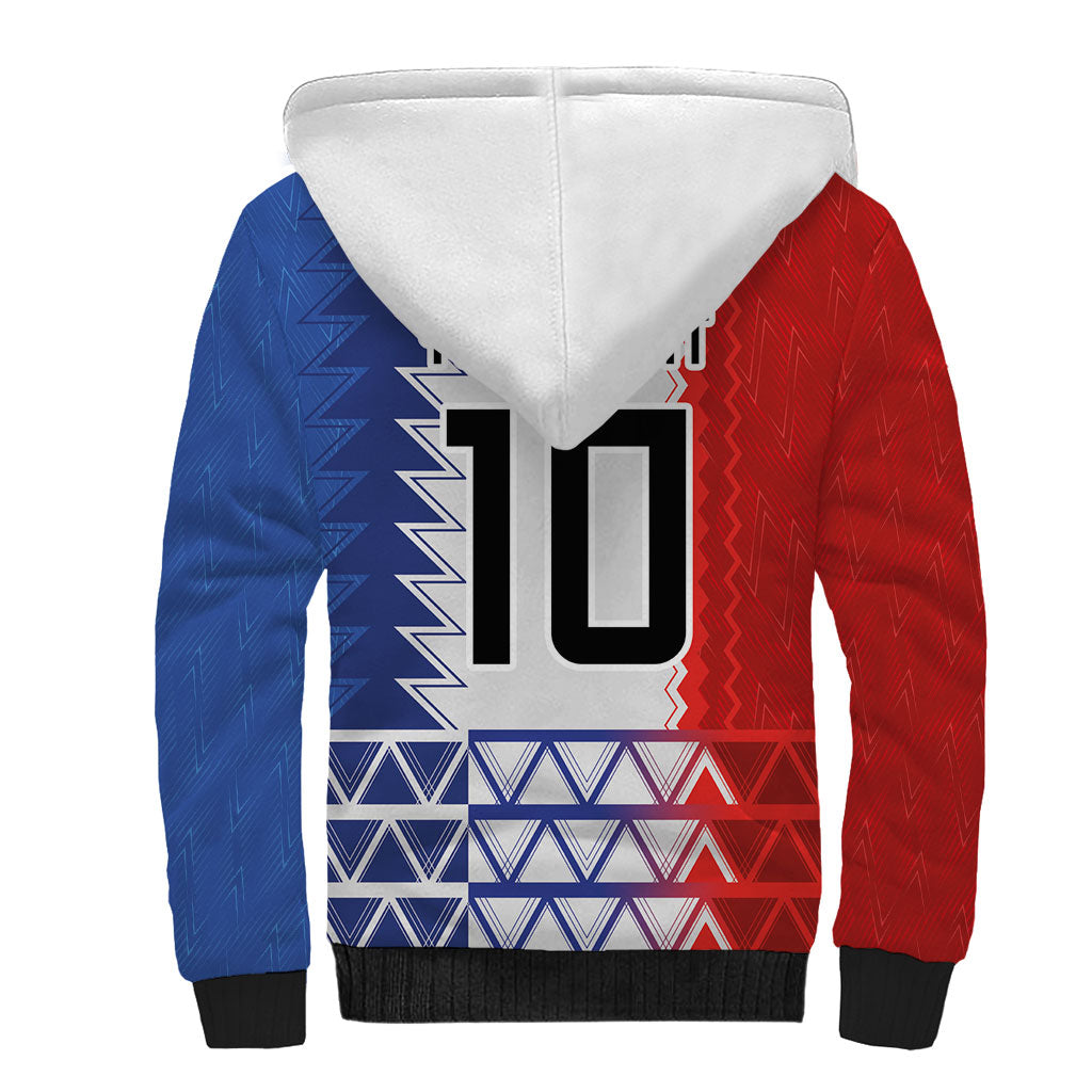 Haiti Football Custom Sherpa Hoodie Tribal African Abstract Graphic