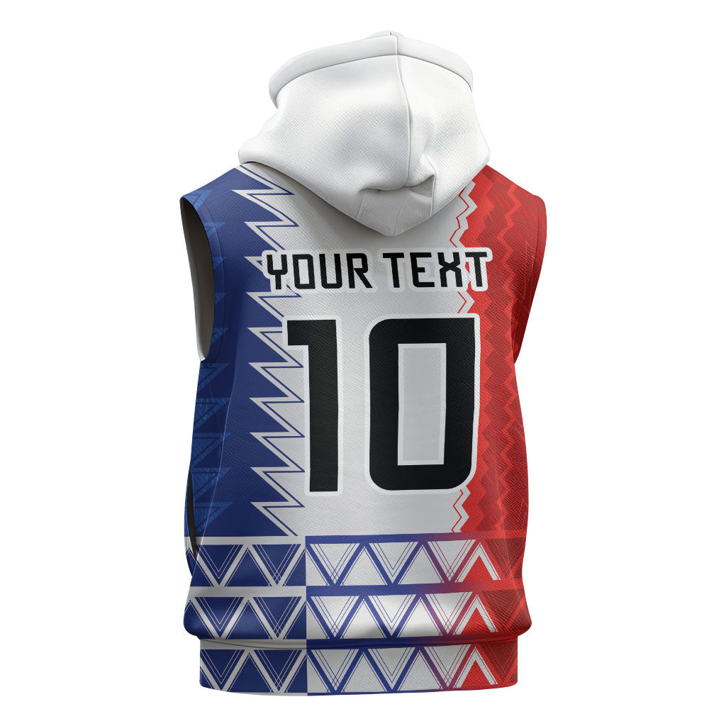 Haiti Football Custom Sleeveless Hoodie Tribal African Abstract Graphic